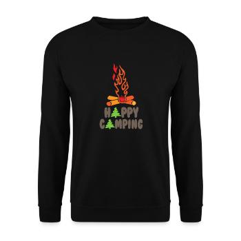 happy camper - camping life - Sweat-shirt Unisexe - noir - Devant - Alina (178cm) & Michal (187cm)
