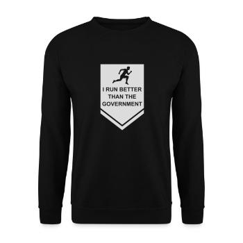 run better than government - Unisex Pullover - Schwarz - Vorne - Alina (178cm) & Michal (187cm)