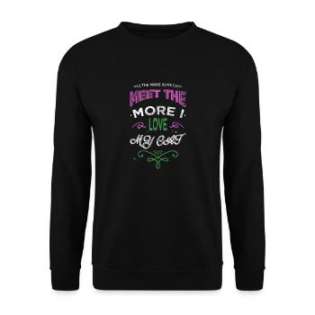 kitty avogato joke sayings cat flag tshirts - Unisex Pullover - Schwarz - Vorne - Alina (178cm) & Michal (187cm)