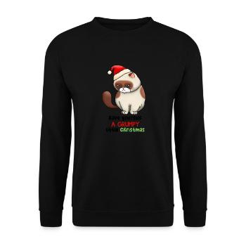 Christmas Funny Cat Christmas Tree Cat - Unisex Sweatshirt - black - Front - Alina (178cm) & Michal (187cm)