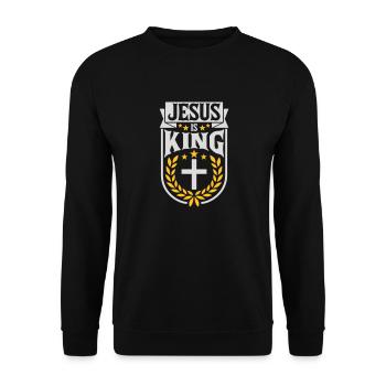 jesus is king quote - Unisex Sweatshirt - black - Front - Alina (178cm) & Michal (187cm)