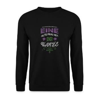 perserkatze großeltern raubkatze cool weihnachten - Unisex Pullover - Schwarz - Vorne - Alina (178cm) & Michal (187cm)