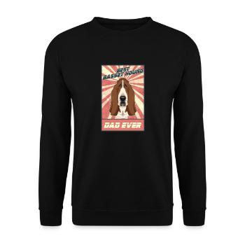 Best Basset Hound Dad Ever I Basset Lover - Unisex Pullover - Schwarz - Vorne - Alina (178cm) & Michal (187cm)