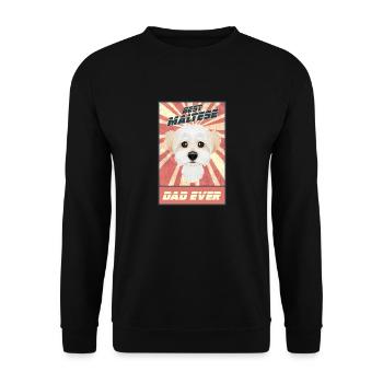 Best Maltese Dad Ever I Maltese Lover - Unisex Pullover - Schwarz - Vorne - Alina (178cm) & Michal (187cm)