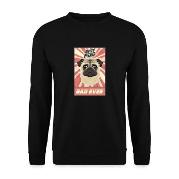 Best Pug Dad Ever I Pug Lover - Unisex Pullover - Schwarz - Vorne - Alina (178cm) & Michal (187cm)
