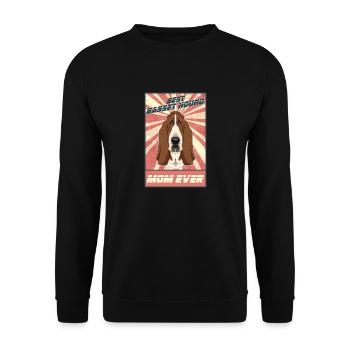 Best Basset Hound Mom Ever I Basset Lover - Unisex Pullover - Schwarz - Vorne - Alina (178cm) & Michal (187cm)