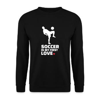 Ich Liebe Fußball Stilvolles - Unisex Pullover - Schwarz - Vorne - Alina (178cm) & Michal (187cm)