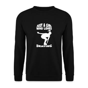 Rollschuh skaten Inliner Geschenk Inline Skater - Unisex Pullover - Schwarz - Vorne - Alina (178cm) & Michal (187cm)