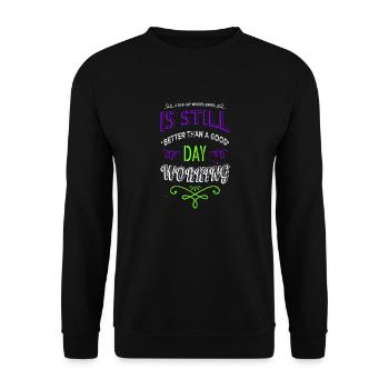 Union Carpenter Tshirts Happy Jokes Job - Unisex Sweatshirt - black - Front - Alina (178cm) & Michal (187cm)