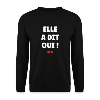 Elle a dit oui - Sweat-shirt Unisexe - noir - Devant - Alina (178cm) & Michal (187cm)
