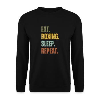 EAT BOXING SLEEP REPEAT - Unisex Sweatshirt - black - Front - Alina (178cm) & Michal (187cm)
