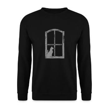 Katze - Unisex Pullover - Schwarz - Vorne - Alina (178cm) & Michal (187cm)