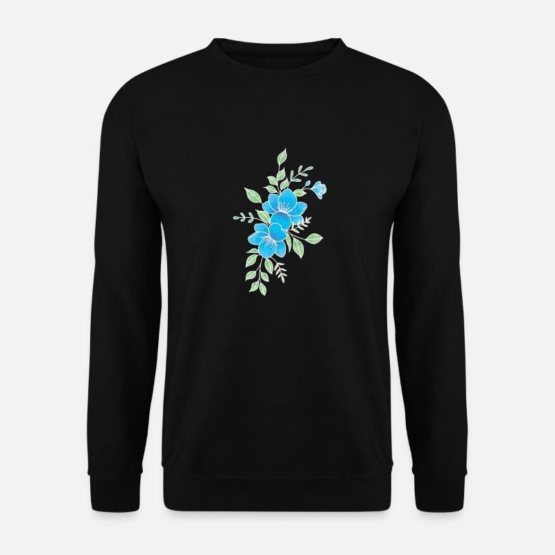 Fleur bleu et blanche - Sweat-shirt Unisexe - noir