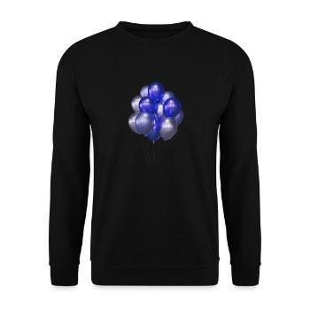 ballons,blaue ballons,geburtstag,silber - Unisex Pullover - Schwarz - Vorne - Alina (178cm) & Michal (187cm)