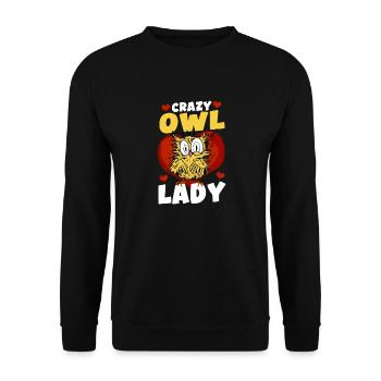 Ornithologist Love Birds Owl Lady Nocturnal Enthus - Unisex Pullover - Schwarz - Vorne - Alina (178cm) & Michal (187cm)