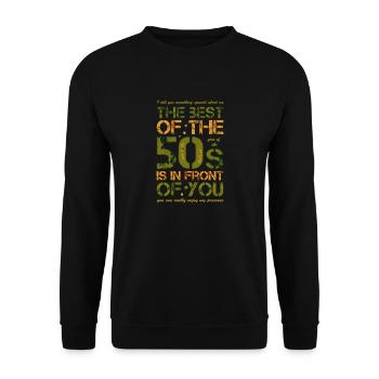 Fünfziger 50s 50's 50er - Unisex Pullover - Schwarz - Vorne - Alina (178cm) & Michal (187cm)