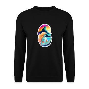 surf - hawaii - manga - Sweat-shirt Unisexe - noir - Devant - Alina (178cm) & Michal (187cm)