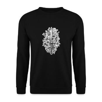 Knife Cutler Knife Lover - Unisex Sweatshirt - black - Front - Alina (178cm) & Michal (187cm)