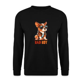 Bad Boy Hundewelpe - Unisex Pullover - Schwarz - Vorne - Alina (178cm) & Michal (187cm)