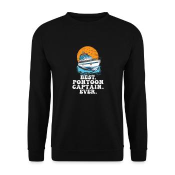 Best Pontoon Captain Ever Motorboating Quote Boat - Unisex Pullover - Schwarz - Vorne - Alina (178cm) & Michal (187cm)