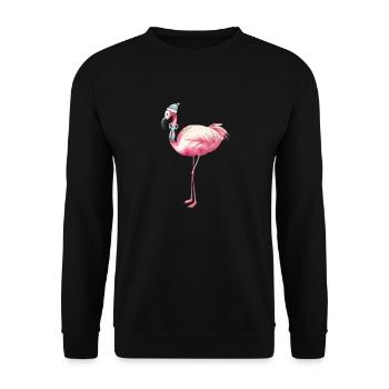 Süße Weihnachten für Flamingo-Liebhaber - Unisex Pullover - Schwarz - Vorne - Alina (178cm) & Michal (187cm)