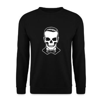 Skeleton Costume Bones Halloween Horror - Unisex Sweatshirt - black - Front - Alina (178cm) & Michal (187cm)