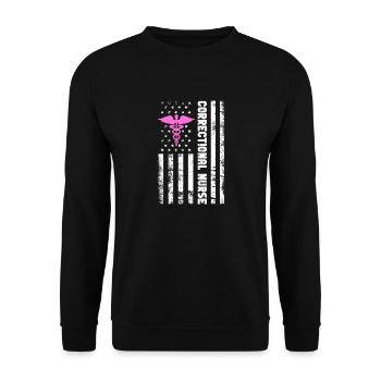 Infirmière correctionnelle - Infirmière de prison American Flag - Sweat-shirt Unisexe - noir - Devant - Alina (178cm) & Michal (187cm)