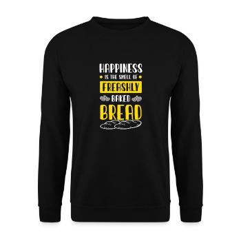 Happiness Baked Bread - Unisex Sweatshirt - black - Front - Alina (178cm) & Michal (187cm)