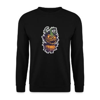 Helloween Pumpkin Monster - Unisex Sweatshirt - black - Front - Alina (178cm) & Michal (187cm)