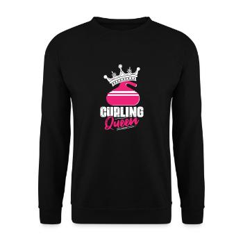 Curling Queen Broom Curler Ice Sport - Unisex Pullover - Schwarz - Vorne - Alina (178cm) & Michal (187cm)