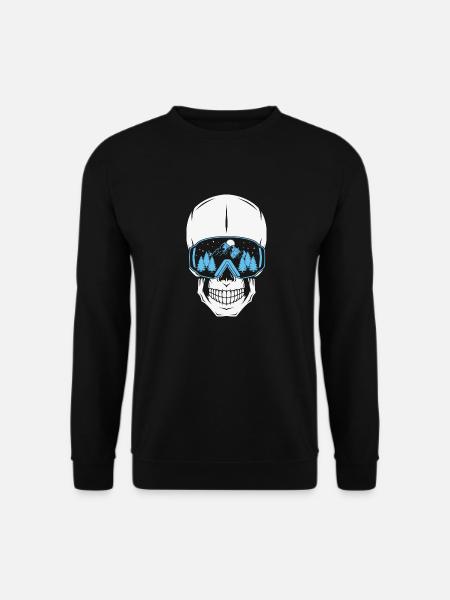 Skull with ski goggles - Unisex Sweatshirt - black