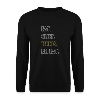 Manger. Dormir. Tennis. Répéter - Sweat-shirt Unisexe - noir - Devant - Alina (178cm) & Michal (187cm)