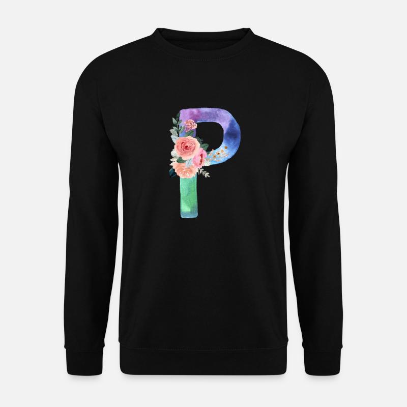 Buchstabe P Aquarell - Unisex Pullover - Schwarz