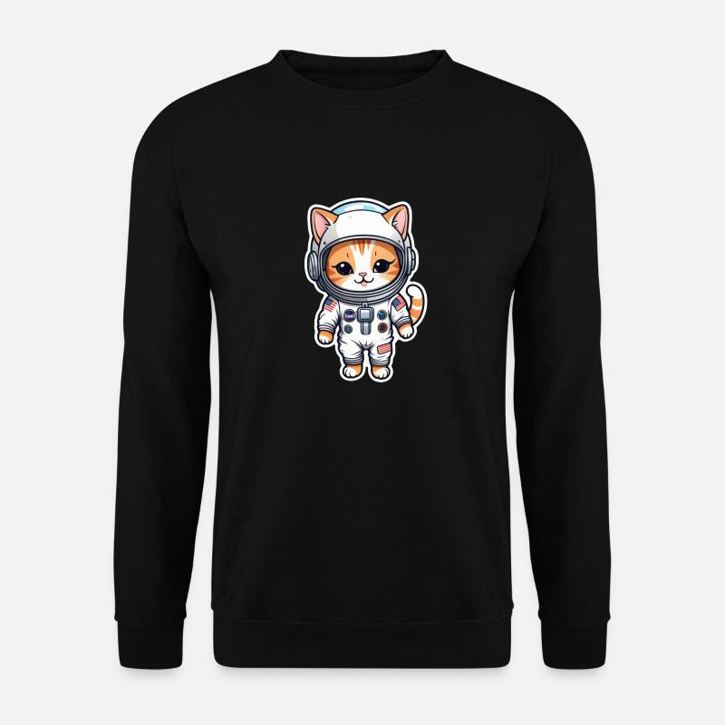 Astronaut Katze - Weltraum - Unisex Pullover - Schwarz
