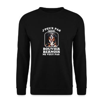 Chien de race bouvier bernois chien doux - Sweat-shirt Unisexe - noir - Devant - Alina (178cm) & Michal (187cm)