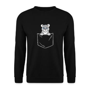 Snow leopard - Unisex Sweatshirt - black - Front - Alina (178cm) & Michal (187cm)