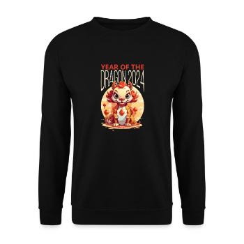Year Of The Dragon Happy Chinese New Year 2024 - Unisex Pullover - Schwarz - Vorne - Alina (178cm) & Michal (187cm)