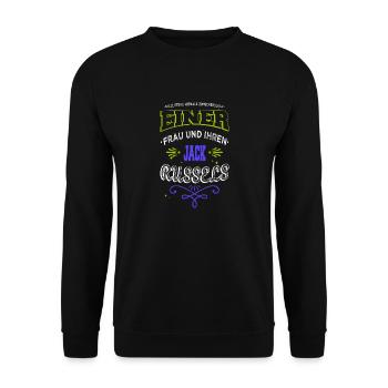 humor spaß lieblingshund bachhund lustig windhund - Unisex Pullover - Schwarz - Vorne - Alina (178cm) & Michal (187cm)
