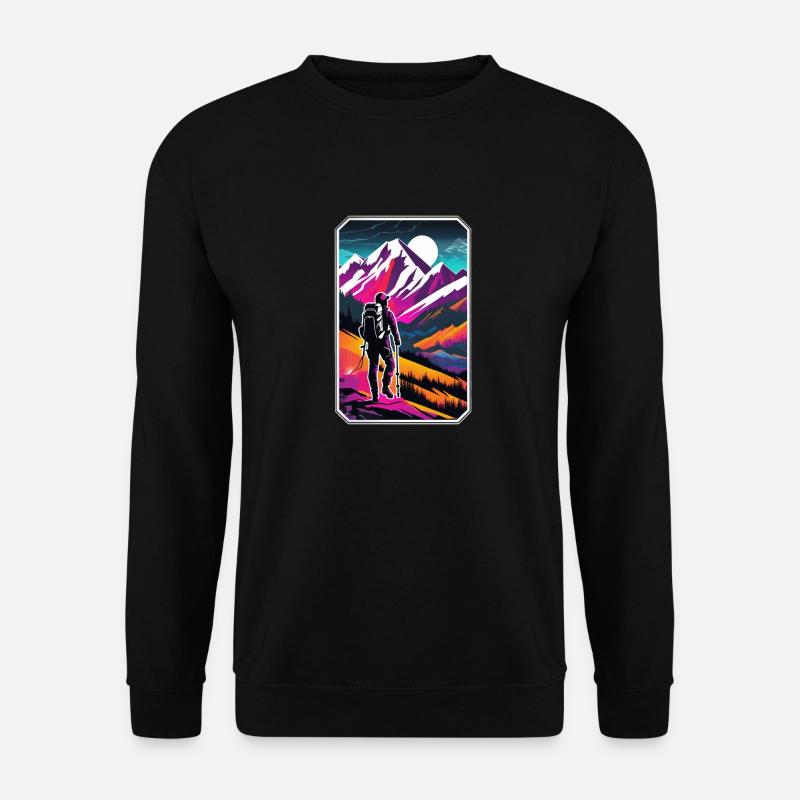 Natur & Bergwandern - Unisex Pullover - Schwarz