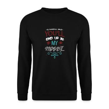 Editer Fun School Book Lover Statement Sayings - Unisex Sweatshirt - black - Front - Alina (178cm) & Michal (187cm)