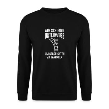 Model Railroad Model Train Train Railroad Railroad Railroad Railroad Model Train Model Train Model T - Unisex Sweatshirt - black - Front - Alina (178cm) & Michal (187cm)