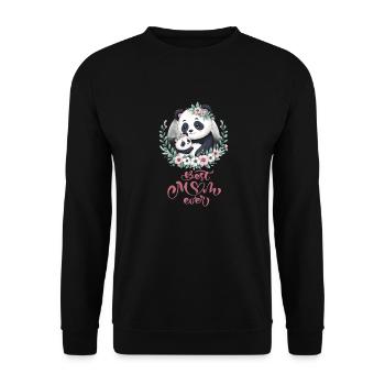 Best Mom Ever Panda Lover Floral Wreath I Mom - Unisex Pullover - Schwarz - Vorne - Alina (178cm) & Michal (187cm)