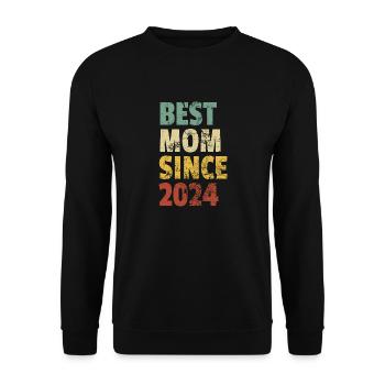 Beste Mama seit 2024 Muttertag Geburtstagszitat - Unisex Pullover - Schwarz - Vorne - Alina (178cm) & Michal (187cm)