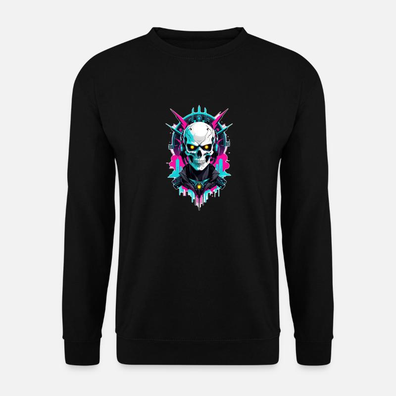 Skull Steampunk Neon - Unisex Sweatshirt - black