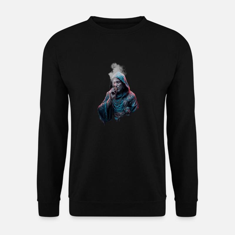 Monk with Cigar - Unisex Sweatshirt - black