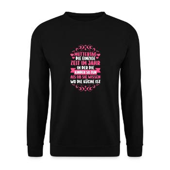 Mom Mother's Day Mom - Unisex Sweatshirt - black - Front - Alina (178cm) & Michal (187cm)