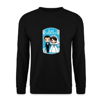 Just Married - For Wedding - Unisex Sweatshirt - black - Front - Alina (178cm) & Michal (187cm)