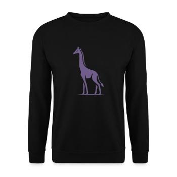 Silhouette minimaliste de girafe d’Afrique - Sweat-shirt Unisexe - noir - Devant - Alina (178cm) & Michal (187cm)