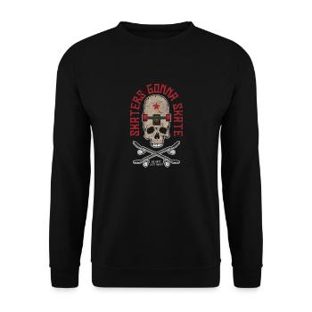Skater, die skaten gehen - Unisex Pullover - Schwarz - Vorne - Alina (178cm) & Michal (187cm)
