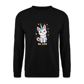 Akzeptieren Sie Respekt & Unterstützung Purride Cat Shirt - Unisex Pullover - Schwarz - Vorne - Alina (178cm) & Michal (187cm)